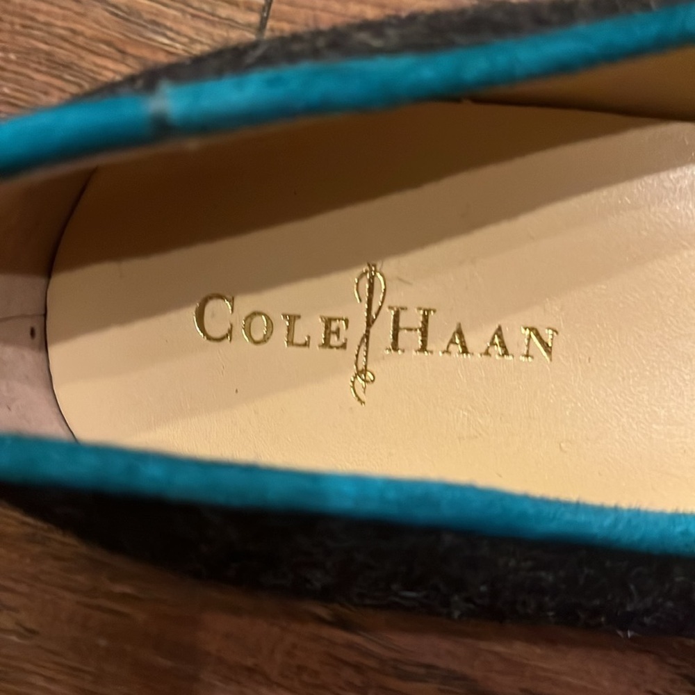 Cole Haan Nike Sabrina Women’s Charcoal Wool Driving Suede Trim Loafers 7 - Picture 2 of 6